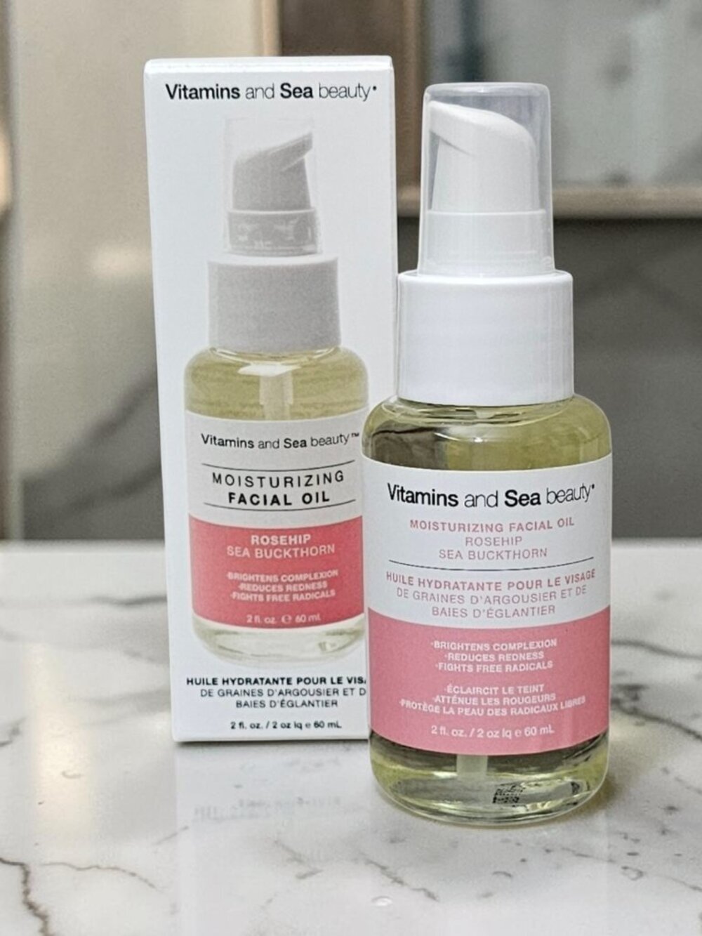 Vitamins and Sea beauty Moisturizing Facial Oil Rosehip + Sea Buckthorn 2oz New